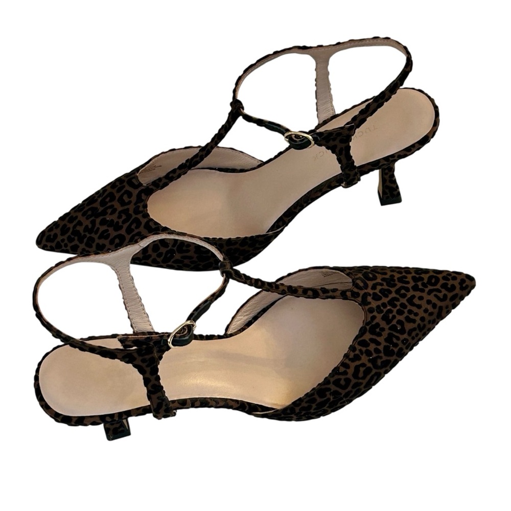 Tuckernuck Animal Print T-Strap Margot Heels Black Brown Party Classy Sz 10 - Picture 11 of 15